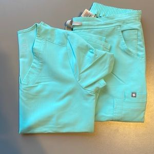 Figs Scrub Set, Fresh Aqua XXS Yola, XXS Casma EUC